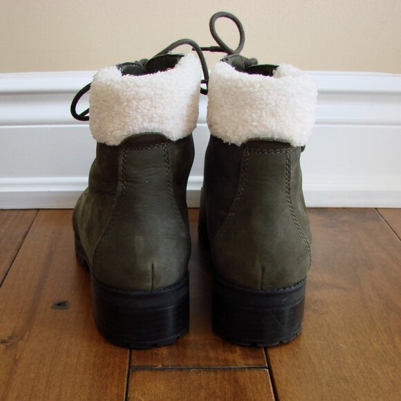 Aldo Rhaymma Winter Boots Olive Green Faux Fur Lug Sole 7 BRAND NEW IN BOX NWT - Picture 6 of 14